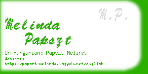 melinda papszt business card